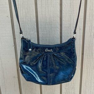 Coach 9x7 paten blue Cross body bag